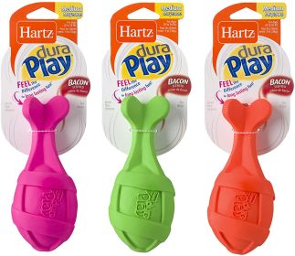 Hartz Dura Play Bacon Scented Rocket Dog Toy Medium (3 count: 3 count Hartz Dura Play Bacon Scented Rocket Dog Toy Medium)