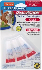 Hartz UltraGuard Dual Action Topical Flea and Tick Prevention for Small Dogs (15 - 30 lbs) (9 count (3 x 3 ct): 9 count (3 x 3 ct) Hartz UltraGuard Dual Action Topical Flea and Tick Prevention for Small Dogs (15 - 30 lbs))