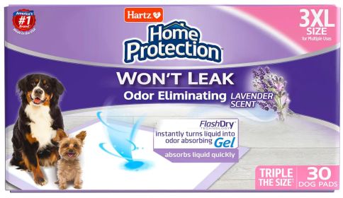 Hartz Home Protection Lavender Scent Odor Eliminating Dog Pads (60 count (2 x 30 ct): 60 count (2 x 30 ct) Hartz Home Protection Lavender Scent Odor Eliminating Dog Pads)