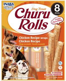 Inaba Churu Rolls Dog Treat Chicken Recipe wraps Chicken Recipe (48 count (6 x 8 ct): 48 count (6 x 8 ct) Inaba Churu Rolls Dog Treat Chicken Recipe wraps Chicken Recipe)