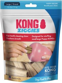 KONG Ziggies Puppy Recipe Teeth Cleaning Dog Chew Large (48 oz (6 x 8 oz): 48 oz (6 x 8 oz) KONG Ziggies Puppy Recipe Teeth Cleaning Dog Chew Large)