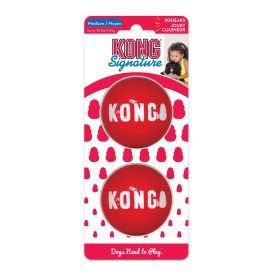 KONG Signature Ball Dog Toy Medium (4 count (2 x 2 ct): 4 count (2 x 2 ct) KONG Signature Ball Dog Toy Medium)