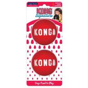 KONG Signature Ball Dog Toy Large (16 count (8 x 2 ct): 16 count (8 x 2 ct) KONG Signature Ball Dog Toy Large)