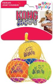 KONG Squeaker Birthday Tennis Balls Medium (18 count (6 x 3 ct): 18 count (6 x 3 ct) KONG Squeaker Birthday Tennis Balls Medium)