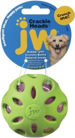 JW Pet Crackle Heads Rubber Ball Dog Toy Medium (3 count: 3 count JW Pet Crackle Heads Rubber Ball Dog Toy Medium)