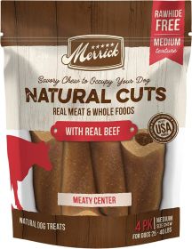 Merrick Natural Cut Beef Chew Treats Medium (4 count: 4 count Merrick Natural Cut Beef Chew Treats Medium)