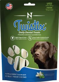 Twistix Vanilla Mint Flavor Dog Treats Large (44 oz (8 x 5.5 oz): 44 oz (8 x 5.5 oz) Twistix Vanilla Mint Flavor Dog Treats Large)