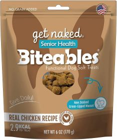 Get Naked Senior Health Biteables Soft Dog Treats Chicken Flavor (72 oz (12 x 6 oz): 72 oz (12 x 6 oz) Get Naked Senior Health Biteables Soft Dog Treats Chicken Flavor)