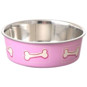 bowlLoving Pets Bella Bowl with Rubber Base Coastal Pink (3 count: 3 count Loving Pets Bella Bowl with Rubber Base Coastal Pink)