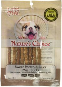 Loving Pets Natures Choice Sweet Potato and Duck Meat Sticks (16 oz (8 x 2 oz): 16 oz (8 x 2 oz) Loving Pets Natures Choice Sweet Potato and Duck Meat Sticks)