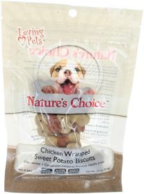 Loving Pets Natures Choice Chicken Wrapped Sweet Potato Biscuit Dog Treats (48 oz (24 x 2 oz): 48 oz (24 x 2 oz) Loving Pets Natures Choice Chicken Wrapped Sweet Potato Biscuit Dog Treats)