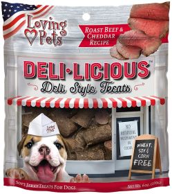 Loving Pets Deli-Licious Deli Style Treats Roast Beef and Cheddar Recipe (54 oz (9 x 6 oz): 54 oz (9 x 6 oz) Loving Pets Deli-Licious Deli Style Treats Roast Beef and Cheddar Recipe)