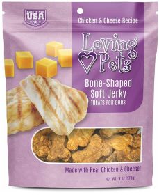 Loving Pets Bone-Shaped Soft Jerky Treats Cheese (108 oz (18 x 6 oz): 108 oz (18 x 6 oz) Loving Pets Bone-Shaped Soft Jerky Treats Cheese)