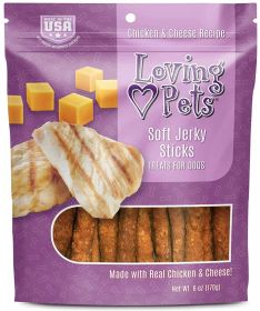 Loving Pets Soft Jerky Sticks Cheese Flavor (108 oz (18 x 6 oz): 108 oz (18 x 6 oz) Loving Pets Soft Jerky Sticks Cheese Flavor)