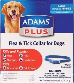 Adams Plus Flea and Tick Collar for Dogs and Puppies Blue Large (3 count: 3 count Adams Plus Flea and Tick Collar for Dogs and Puppies Blue Large)