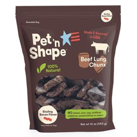 Pet n Shape Natural Beef Lung Chunx Dog Treats Sizzling Bacon Flavor (3 lb (3 x 1 lb): 3 lb (3 x 1 lb) Pet n Shape Natural Beef Lung Chunx Dog Treats Sizzling Bacon Flavor)