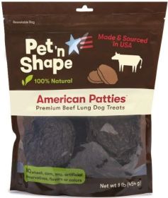 Pet n Shape Natural American Patties Beef Lung Dog Treats (3 lb (3 x 1 lb): 3 lb (3 x 1 lb) Pet n Shape Natural American Patties Beef Lung Dog Treats)