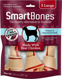 SmartBones Rawhide Free Chicken Bones Large (9 count (3 x 3 ct): 9 count (3 x 3 ct) SmartBones Rawhide Free Chicken Bones Large)