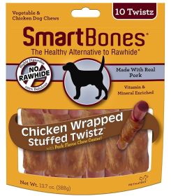 SmartBones Stuffed Twistz Vegetable and Chicken Wrapped Pork Rawhide Free Dog Chew (size: 30 count (3 x 10 ct))