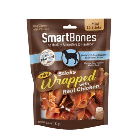 SmartBones Mini Chicken Wrapped Peanut Butter Sticks Rawhide Free Dog Chew (size: 15 count)