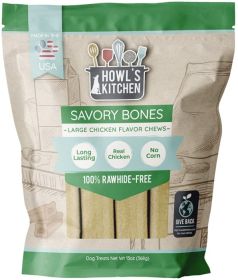 Howls Kitchen Savory Bones Chicken Flavored Chews Large (56 oz (4 x 14 oz): 56 oz (4 x 14 oz) Howls Kitchen Savory Bones Chicken Flavored Chews Large)