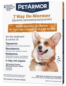 PetArmor 7 Way De-Wormer for Small Dogs and Puppies 6-25 Pounds (6 count (3 x 2 ct): 6 count (3 x 2 ct) PetArmor 7 Way De-Wormer for Small Dogs and Puppies 6-25 Pounds)