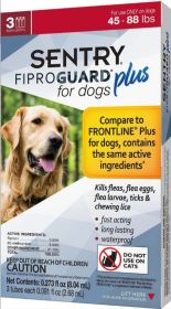 Sentry FiproGuard Plus IGR Flea and Tick Control for Large Dogs (9 count (3 x 3 ct): 9 count (3 x 3 ct) Sentry FiproGuard Plus IGR Flea and Tick Control for Large Dogs)