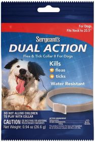 Sergeants Dual Action Flea and Tick Collar II for Dogs Neck Size 20.5" (6 count: 6 count Sergeants Dual Action Flea and Tick Collar II for Dogs Neck Size 20.5")