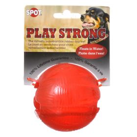 Spot Play Strong Rubber Ball Dog Toy Red (Medium - 3 count: Medium - 3 count Spot Play Strong Rubber Ball Dog Toy Red)