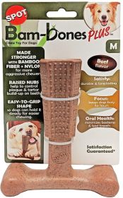 Spot Bambone Plus Beef Dog Chew Toy Medium (6 count: 6 count Spot Bambone Plus Beef Dog Chew Toy Medium)