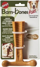 Spot Bambone Plus Peanut Butter Dog Chew Toy Medium (6 count: 6 count Spot Bambone Plus Peanut Butter Dog Chew Toy Medium)