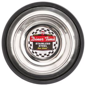 Spot Diner Time Stainless Steel No Tip Pet Dish (16 oz - 6 count: 16 oz - 6 count Spot Diner Time Stainless Steel No Tip Pet Dish)