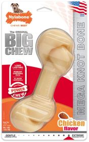 Nylabone Power Chew Knot Bone Big Dog Chew Toy Chicken Flavor (3 count: 3 count Nylabone Power Chew Knot Bone Big Dog Chew Toy Chicken Flavor)