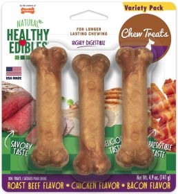 Nylabone Healthy Edibles Chews Variety Pack Regular (9 count (3 x 3 ct): 9 count (3 x 3 ct) Nylabone Healthy Edibles Chews Variety Pack Regular)