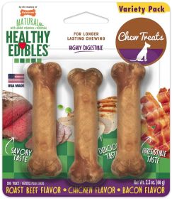 Nylabone Healthy Edibles Chews Roast Beef and Chicken Flavor Petite (36 count (12 x 3 ct): 36 count (12 x 3 ct) Nylabone Healthy Edibles Chews Roast Beef and Chicken Flavor Petite)