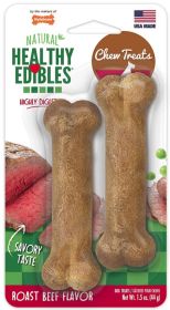 Nylabone Healthy Edibles Chews Roast Beef Petite (12 count (6 x 2 ct): 12 count (6 x 2 ct) Nylabone Healthy Edibles Chews Roast Beef Petite)