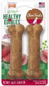 Nylabone Natural Healthy Edibles Chew Dog Treats Roast Beef Regular (8 count (4 x 2 ct): 8 count (4 x 2 ct) Nylabone Natural Healthy Edibles Chew Dog Treats Roast Beef Regular)