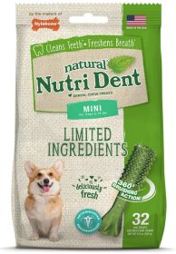 Nylabone Natural Nutri Dent Fresh Breath Limited Ingredients Mini Dog Chews (480 count (15 x 32 ct): 480 count (15 x 32 ct) Nylabone Natural Nutri Dent Fresh Breath Limited Ingredients Mini Dog Chews)