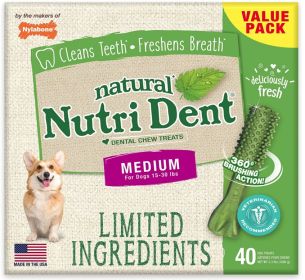 Nylabone Natural Nutri Dent Fresh Breath Limited Ingredients Medium Dog Chews (80 count (2 x 40 ct): 80 count (2 x 40 ct) Nylabone Natural Nutri Dent Fresh Breath Limited Ingredients Medium Dog Chews)