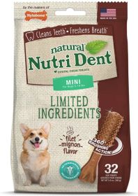 Nylabone Natural Nutri Dent Filet Mignon Limited Ingredients Mini Dog Chews (480 count (15 x 32 ct): 480 count (15 x 32 ct) Nylabone Natural Nutri Dent Filet Mignon Limited Ingredients Mini Dog Chews)