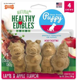 Nylabone Healthy Edibles Natural Puppy Chew Treats Lamb and Apple Flavor (24 count (6 x 4 ct): 24 count (6 x 4 ct) Nylabone Healthy Edibles Natural Puppy Chew Treats Lamb and Apple Flavor)