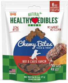 Nylabone Natural Healthy Edibles Beef and Cheese Chewy Bites Dog Treats (36 oz (6 x 6 oz): 36 oz (6 x 6 oz) Nylabone Natural Healthy Edibles Beef and Cheese Chewy Bites Dog Treats)