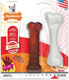 Nylabone Power Chew Durable Dog Chew Toys Twin Pack Chicken and Jerky Flavor (16 count (8 x 2 ct): 16 count (8 x 2 ct) Nylabone Power Chew Durable Dog Chew Toys Twin Pack Chicken and Jerky Flavor)