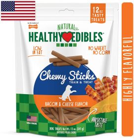 Nylabone Healthy Edibles Natural Chewy Sticks Bacon and Cheese Flavor (84 oz (7 x 12 oz): 84 oz (7 x 12 oz) Nylabone Healthy Edibles Natural Chewy Sticks Bacon and Cheese Flavor)