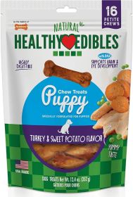 Nylabone Healthy Edibles Chews Turkey and Sweet Potato Flavor Petite (48 count (3 x 16 ct): 48 count (3 x 16 ct) Nylabone Healthy Edibles Chews Turkey and Sweet Potato Flavor Petite)