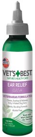 Vets Best Ear Relief Wash Natural Formula Alcohol-Free for Dogs (12 oz (3 x 4 oz): 12 oz (3 x 4 oz) Vets Best Ear Relief Wash Natural Formula Alcohol-Free for Dogs)