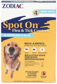 Zodiac Spot On Flea and Tick Control for Medium Dogs (12 count (3 x 4 ct): 12 count (3 x 4 ct) Zodiac Spot On Flea and Tick Control for Medium Dogs)