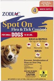 Zodiac Spot On Flea and Tick Control for Small Dogs (12 count (3 x 4 ct): 12 count (3 x 4 ct) Zodiac Spot On Flea and Tick Control for Small Dogs)