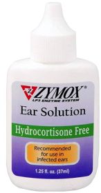 Zymox Enzymatic Ear Solution Hydrocortisone Free for Dogs and Cats (3.75 oz (3 x 1.25 oz): 3.75 oz (3 x 1.25 oz) Zymox Enzymatic Ear Solution Hydrocortisone Free for Dogs and Cats)